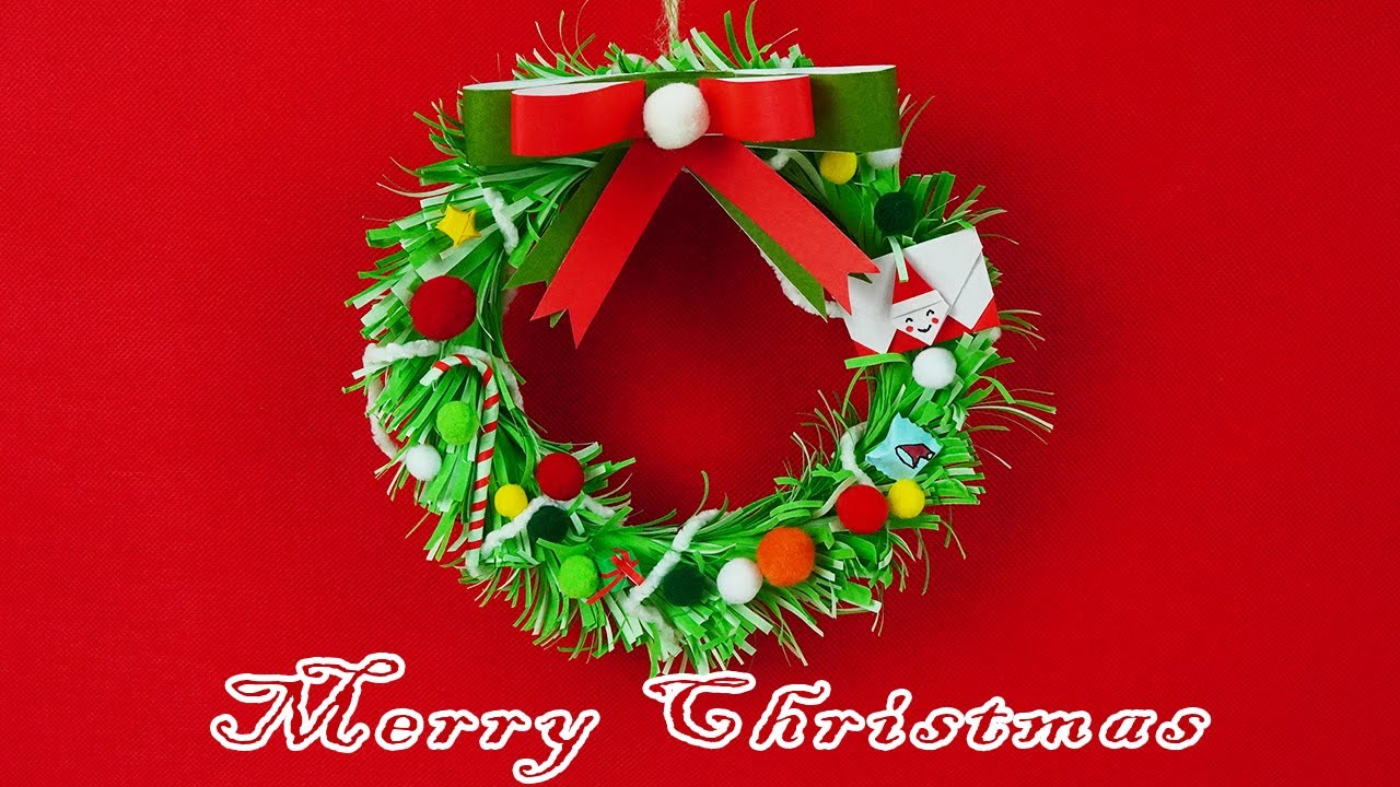 【紙藝】聖誕花環製作，做法很簡單，成品很漂亮！