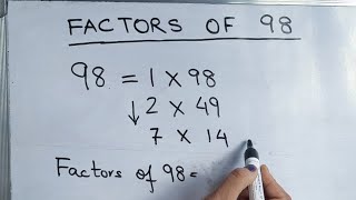 Factors Of 98 Prime Factors Of 98 Prime Factorization Of 98 Factor Tree Mathstubelearning123