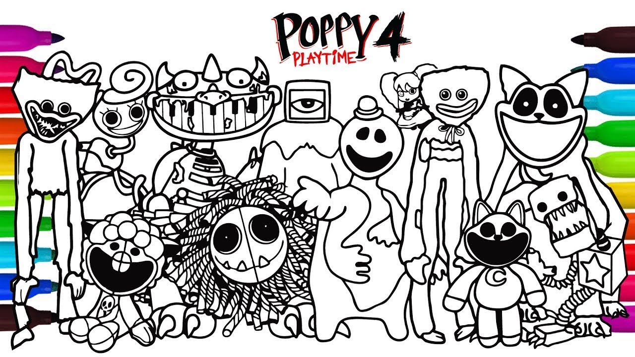 Poppy Playtime Chapter 4 Big Coloring Pages / How to Color Main Bosses and MONSTERS 
