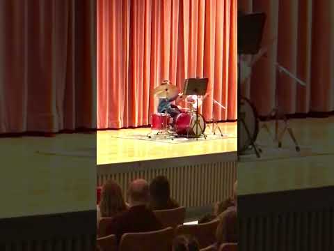 Talent show Brandon Ferris on drums at neff elementary school