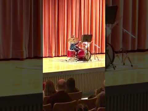 Talent show Brandon Ferris on drums at neff elementary school