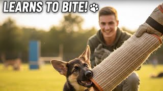 BITE WORK INTRODUCTION FOR A GERMAN SHEPHERD PUPPY. AGGRESSION TRAINING PT 2.