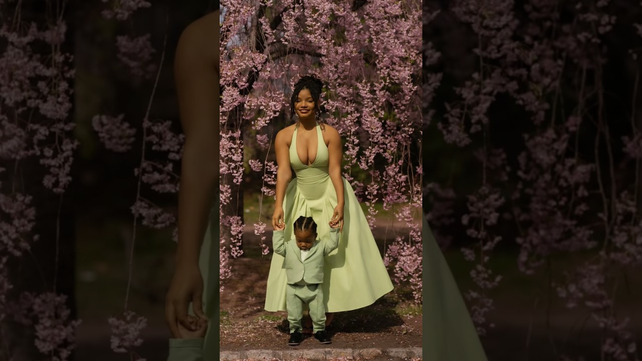 Halle Bailey & Son Halo Adorable Easter Outfits #hallebailey #halo #fashionpolice #easteroutfit