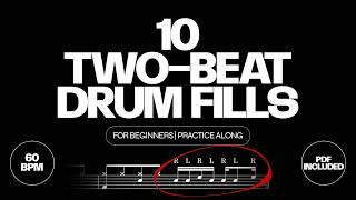 Two - Beat Drum Fills for BEGINNERS | Practice Along Sheet Music