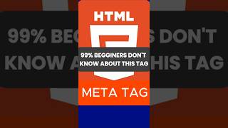 html crash course for beginners | Meta Tag #shorts #html #css #html5 #coding #ytshorts #javascript