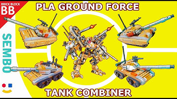 PLA Tank Combiner Sembo 203160-203163 ⚡️ How to make Robot LEGO Transformers Combiner build tutorial