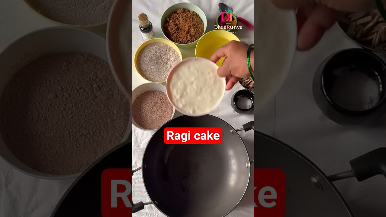 Ragi Cake 🍰 No Sugar ❌ No Maida ❌ Guilt-Free Sweet 😍 #cake #sweet #kannadashorts #dhaarunyacreations