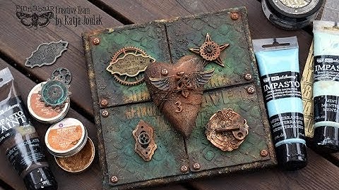 Rusty and Vintage Mixedmedia Heart Canvas -Finnabair products