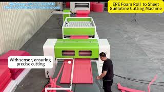 EPE Foam Roll to Sheet Guillotine Cutting Machine | EPE Foam Air-Venting / De-gassing Machine