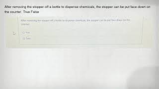 After removing the stopper off a bottle to dispense chemicals, the stopper can be put face down on t
