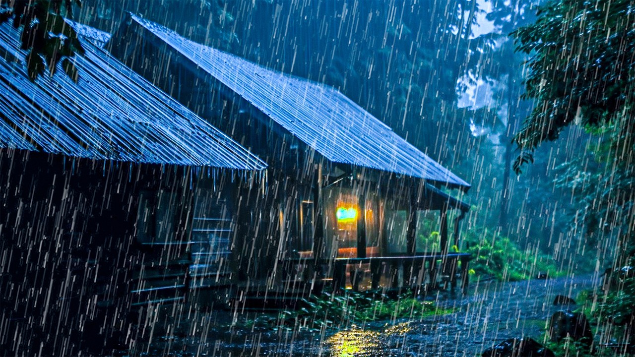 Suara Hujan untuk Tidur - Hujan Tropis & Kilat di Tengah Malam untuk Ketenangan Jiwa