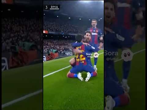 Barcelona scores a goal against Real Madrid #barcelona #viral