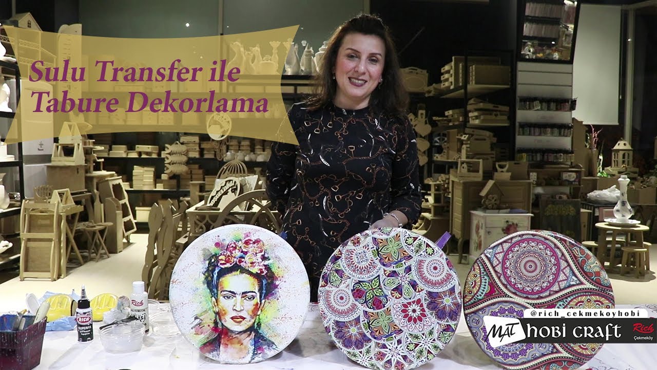 Sulu Transfer Uygulaması | Tabure Dekorluyoruz | Esra Toker
