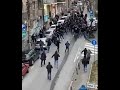 Fight before Belgrade derby: Grobari (on the top) vs. Delije. 01.03.2020