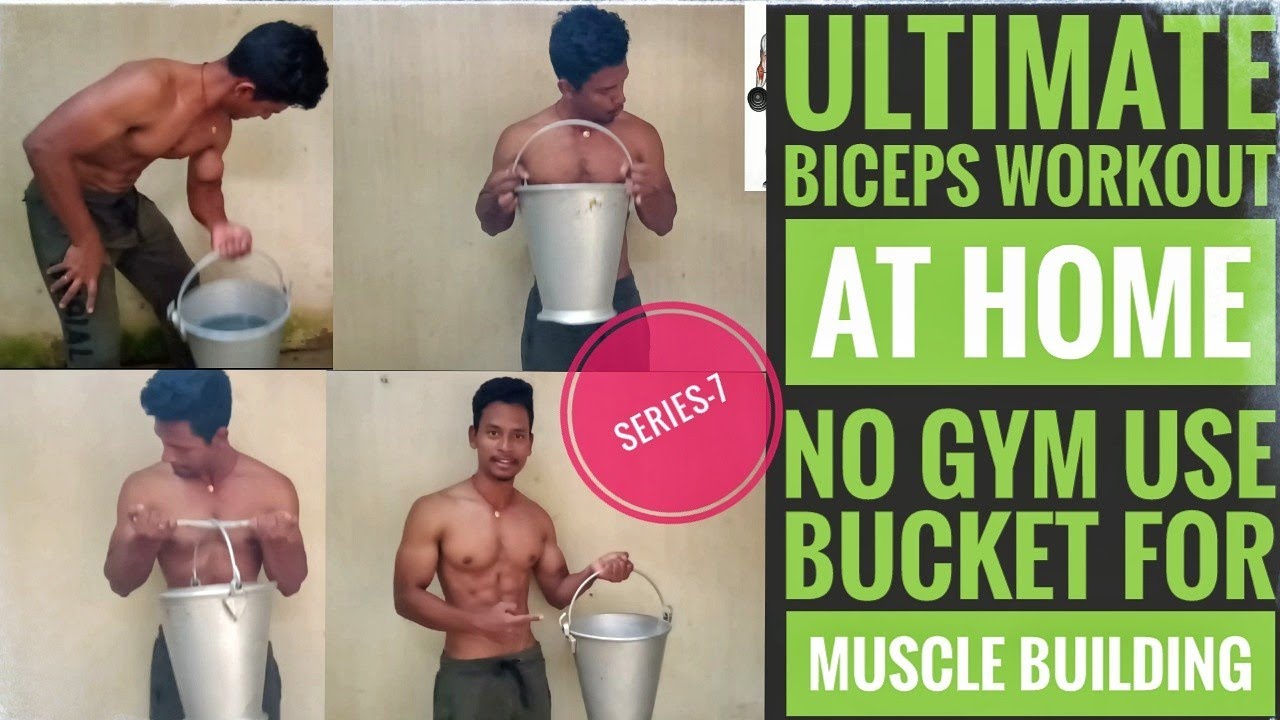 Biceps workout at homeno gym water bucket biceps workoutbucket cylinder workouthome gym setup