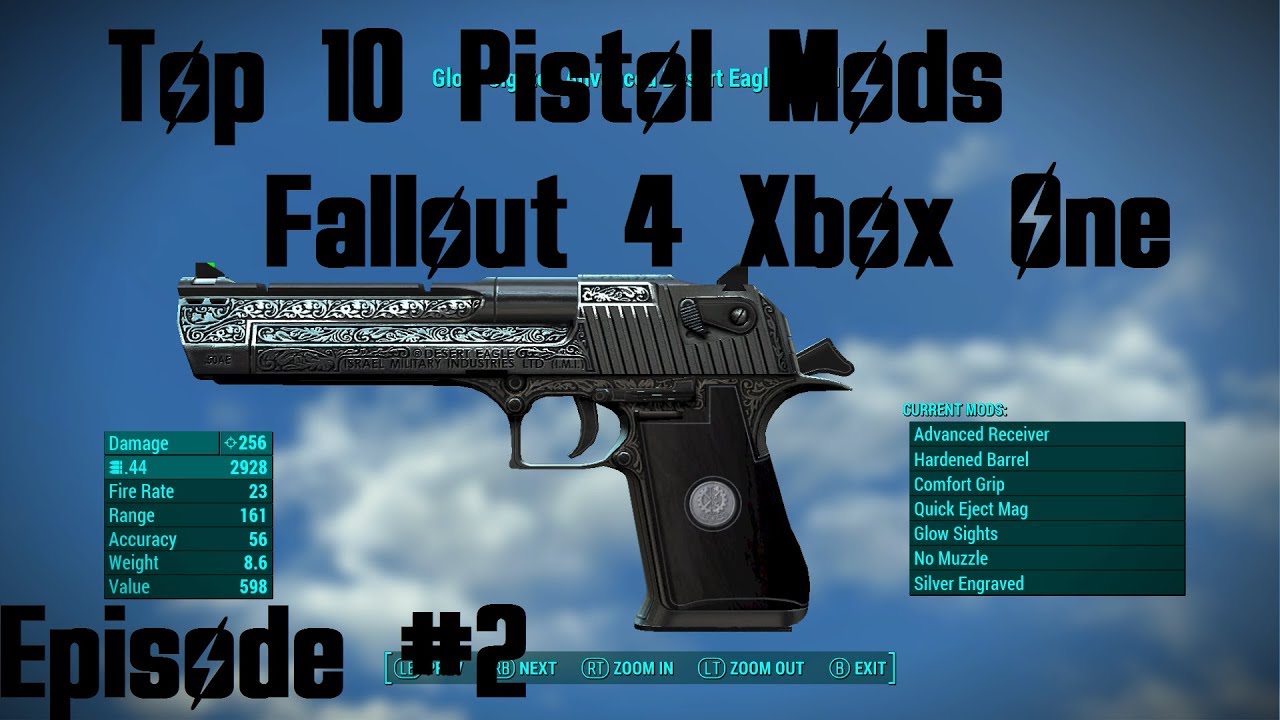 Top 10 Pistol Mods Fallout 4 Xbox One (XB1) Episode 2 Fallout4 