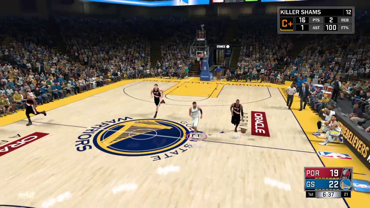 Nba 2k17 mycareer mode v Portland and free throw dunk!!!! YouTube