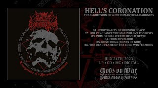 HELLS CORONATION - Transgression of a Necromantical Darkness (Full Album)
Country - Poland || Released - July 24th, 2023 || Genre: Black Doom Metal
Format: LP • CD • MC • DIGITAL
🛒 ORDERS: https://bit.ly/godzovwar_shop
𝐅𝐨𝐥𝐥𝐨𝐰 𝐇𝐞𝐥𝐥𝐬 𝐂𝐨𝐫𝐨𝐧𝐚𝐭𝐢𝐨𝐧:
▶ https://www.facebook.com/hellscoronation
𝐅𝐨𝐥𝐥𝐨𝐰 𝐆𝐨𝐝𝐳 𝐎𝐯 𝐖𝐚𝐫 𝐏𝐫𝐨𝐝𝐮𝐜𝐭𝐢𝐨𝐧𝐬:
▶ http://bit.ly/godzovwar_facebook
▶ http://bit.ly/godzovwar_bandcamp
▶ http://bit.ly/godzovwar_instagram
▶ http://bit.ly/godzovwar_twitter
Transgression ritual was born in Darkness in two acts during the november and december fullmoons of MMXXII.
The First act took place in the Forest Throne Room in Łapino Kartuskie, Second act in Creme de la Creme studio in Tczew.
Both acts recorded by Jacek Langowski.
Music & lyrics by Hell’s Coronation.
Art of Darkness & layout by Marckus.
Line-up:
Zepar • Night harvest of shining blades, vermin of death, sepulchral shadows of damnation
Skogen • Maces crushing the skulls of saints, pouring tar down the throats of the living
01. Spirituality Of Burning Black 00:00
02. For Vengeance The Malevolent Fog Rises 06:50
03. Primordial Wrath Of Old Death 14:11
04. From His Blood 22:17
05. Kości Boga (Bones of God) 31:06
06. The Dead Flame Of The Cold Wintermoon 38:47 HELLS CORONATION - Transgression of a Necromantical Darkness (Full Album)