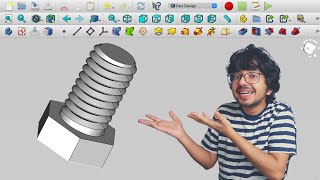 How to make Threaded Bolt in Freecad | Beginners Tutorial