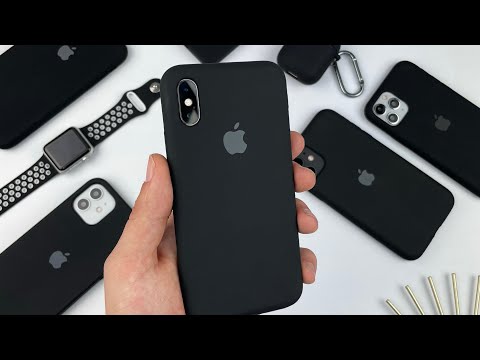 Силіконовий чохол для iPhone X/Xs з мікрофіброю, закритим низом. Чорний (18), видео 1