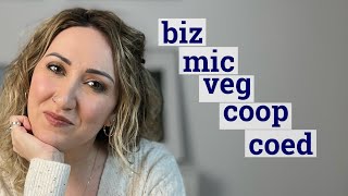 Come Si Pronunciano Queste Abbreviazioni? VEG, MIC, COOP, COED, BIZ | English Abbreviations