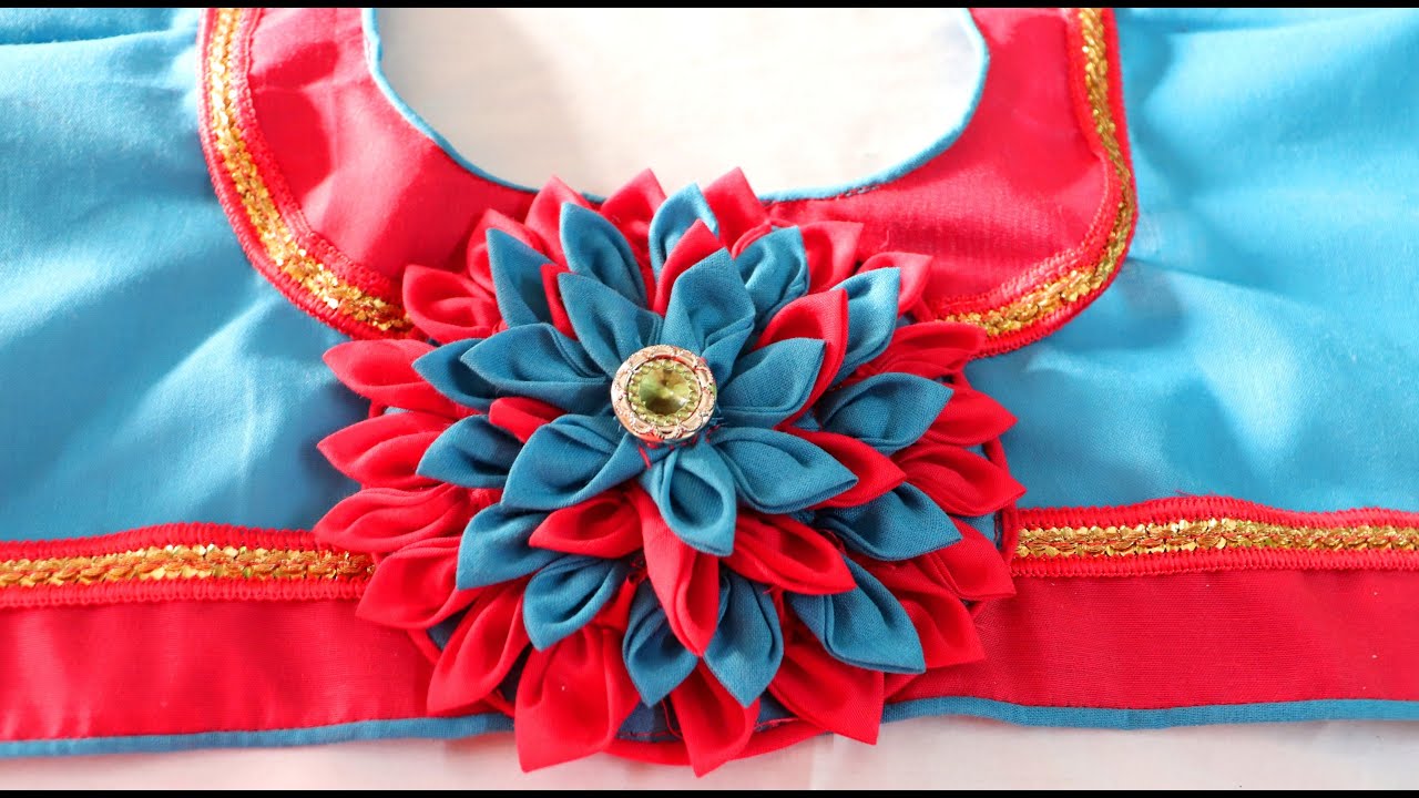 Beautiful Blouse Back Neck designs Flower Design in Blouse Back