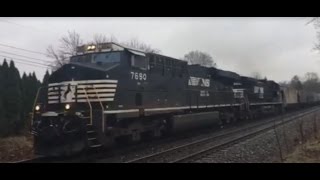 NS 16N with MID Train DPU's on the  NS lehigh line on 3-14-16