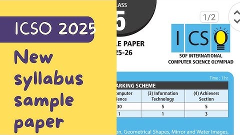 Class 5 ICSO 2025 | International Computer Science Olympiad Sample Paper with Solutions
