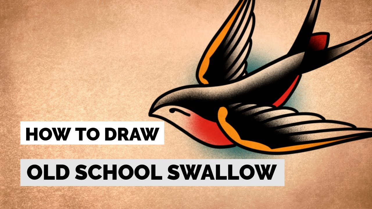 How to Draw a Easy Traditional Swallow  Tattoo Drawing Tutorial  YouTube