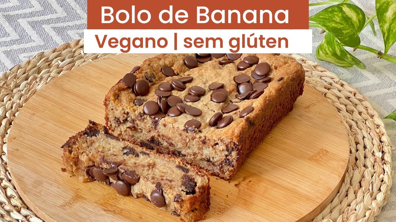 Bolo de banana - vegano, sem glúten e sem açúcar na massa!