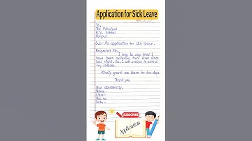 Application For Fever || Application On Sick Leave|Sick Leave Application || 2 Days Application ||