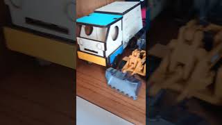 caminhão de lixo trator retroescavadeira caminhão com carro Ceira🚜🚚🚛