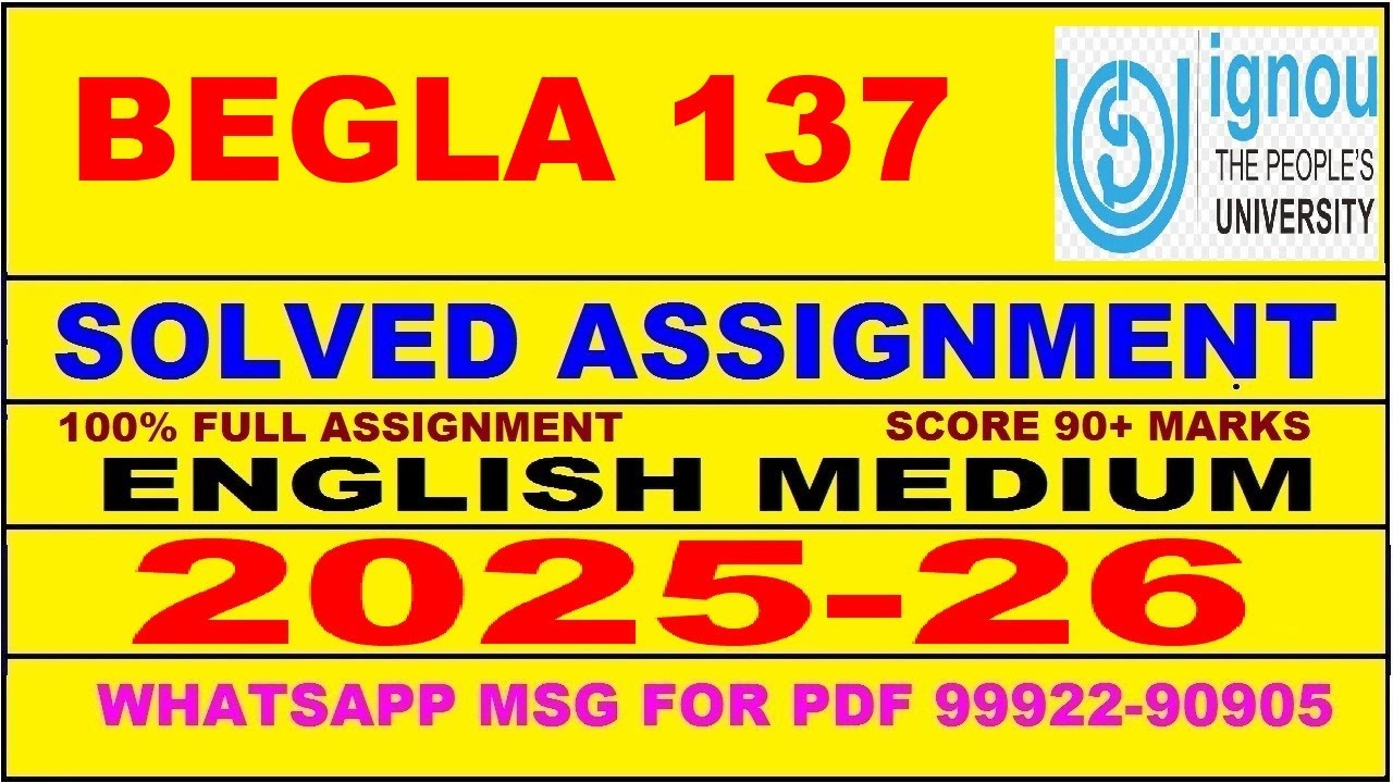 BEGLA 137 solved assignment 2025-26 in English | begla 137 solved assignment 2026 | begla137 2025-26