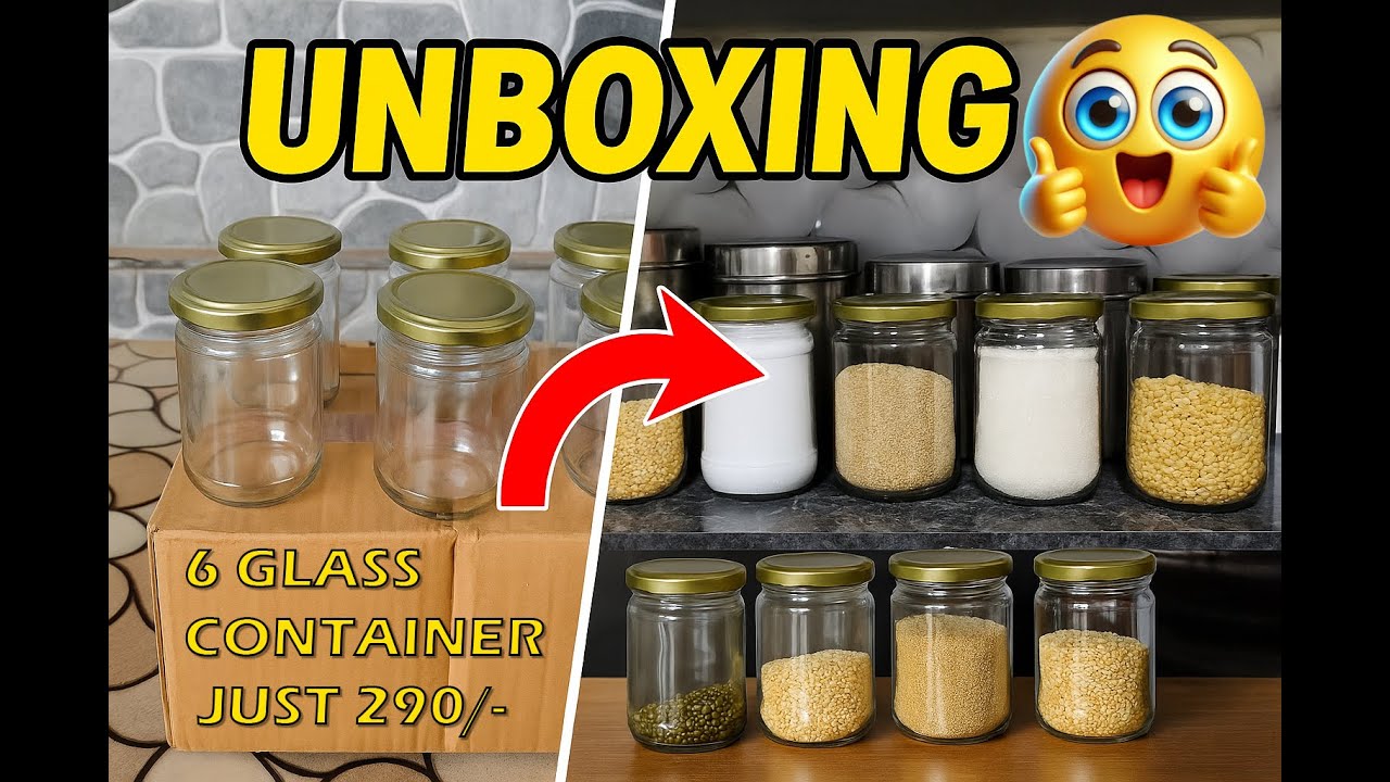 😯6GLASS CONTAINER 😲 290 RS ONLY  #unboxing #glasscontainers  #cooking 