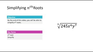 5.01 Simplify nth Roots