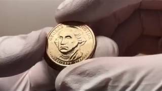 President Dollar Coin Roll Search - Possible Rare Errors & Variety Hunt George Washington Gold!!