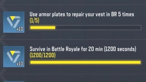 Use armor Plates to Repair your vest in BR 5 Times