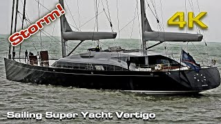 Sailing Super Yacht Vertigo into the Storm (DANA)!
