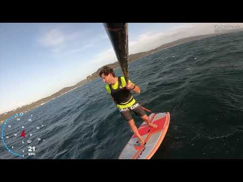 Downwind foil run - Pittwater.