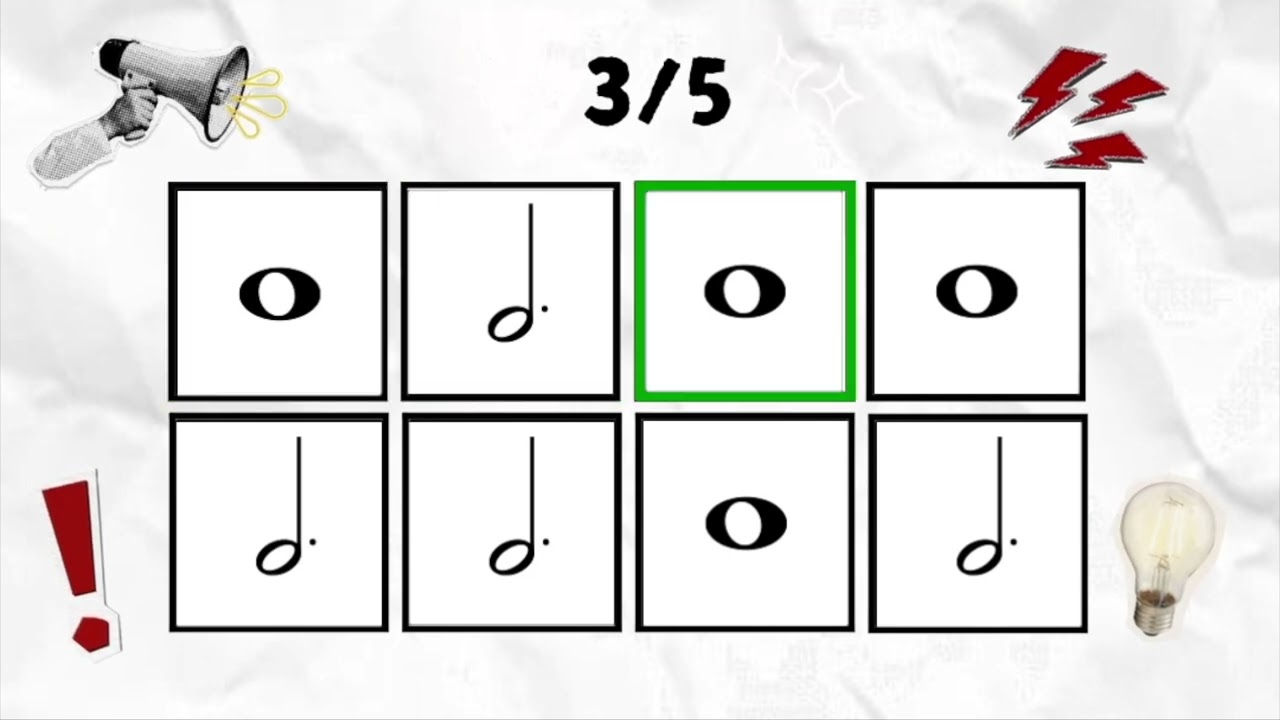 음표 리듬게임 (4분, 점2분, 2분, 온음표)