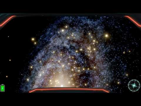 Falling through a Nebula and into a Ringed Planet (Simulation)