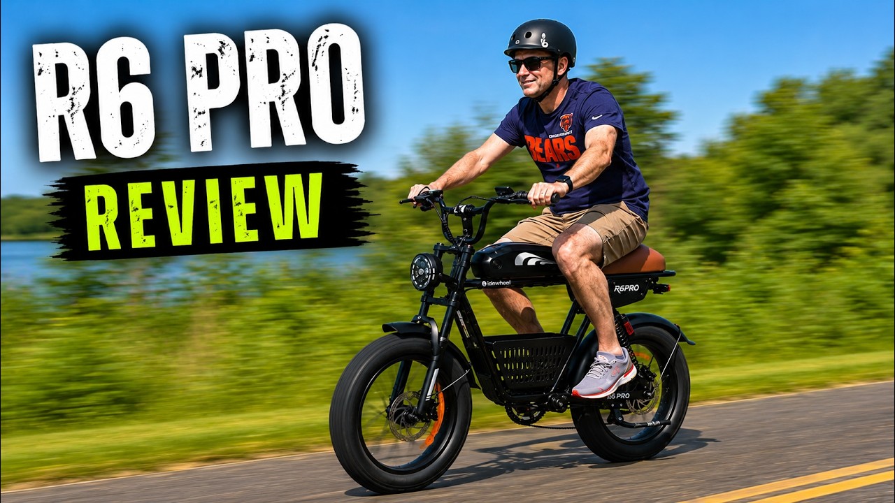 Watch Half Chrome ride and review the isinwheel R6 Pro retro moped-style electric bike on YouTube.