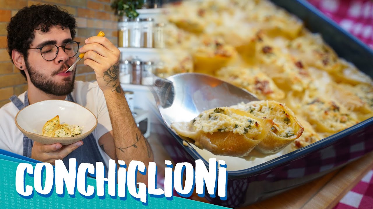 ALMOÇO ESPECIAL PRA SURPREENDER | MACARRÃO RECHEADO DE FORNO FÁCIL