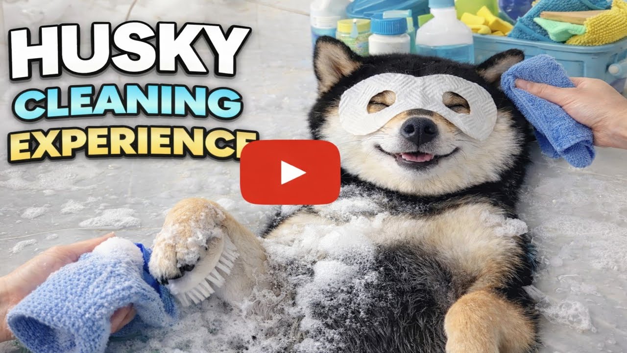 Pampered Husky Spa Day 2 🐺✨ Cleaning, Massage & Chill Moments