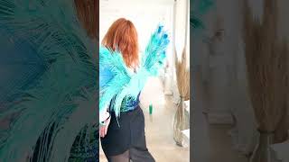 Custom Crafted Fairy Feather Wings In Ocean Blue.