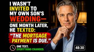 I Wasn't Invited to My Own Son's Wedding—One Month Later, He Texted: The Mortgage Payment Is Due.