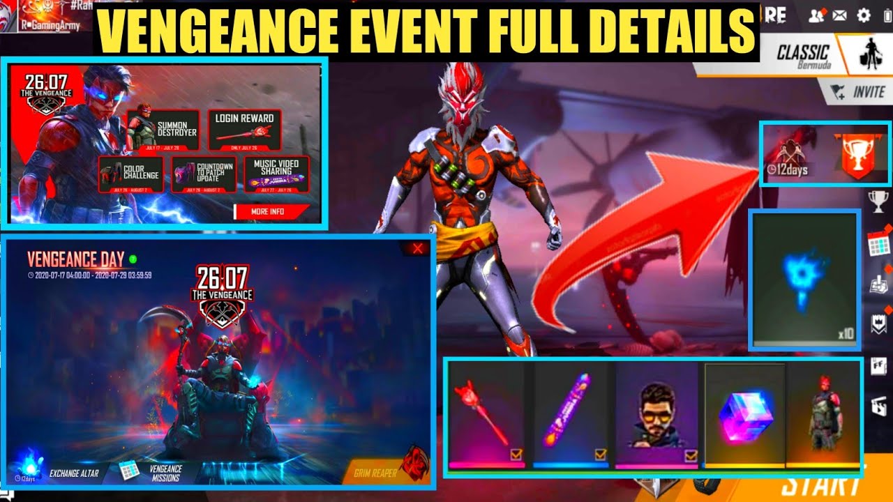 Vengeance event full details in free fire how to complete