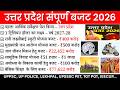 UP Budget 2026 Current Affairs | उत्तर प्रदेश बजट 2026 GK | UP GK | UPPSC, UPSI, UP Police, Lekhpal