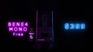 New Arrival: Nova3d Bene4 Mono buy printer now get free waterwashable resin