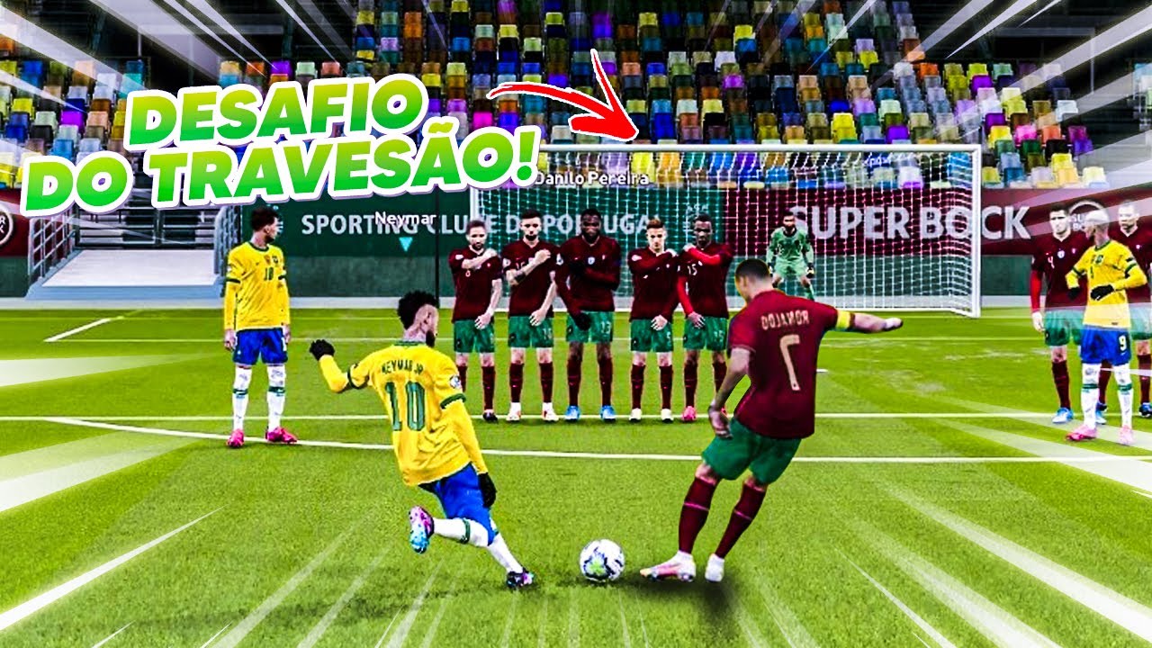 DESAFIO do TRAVESSÃO contra um PORTUGUÊS! PES 2021 